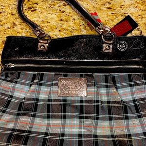 Coach black plaid bag